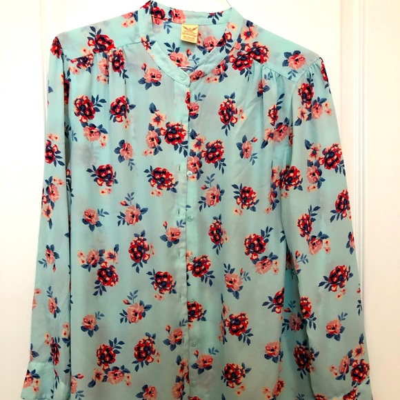 Faded Glory Floral Blouse - Picture 1 of 4